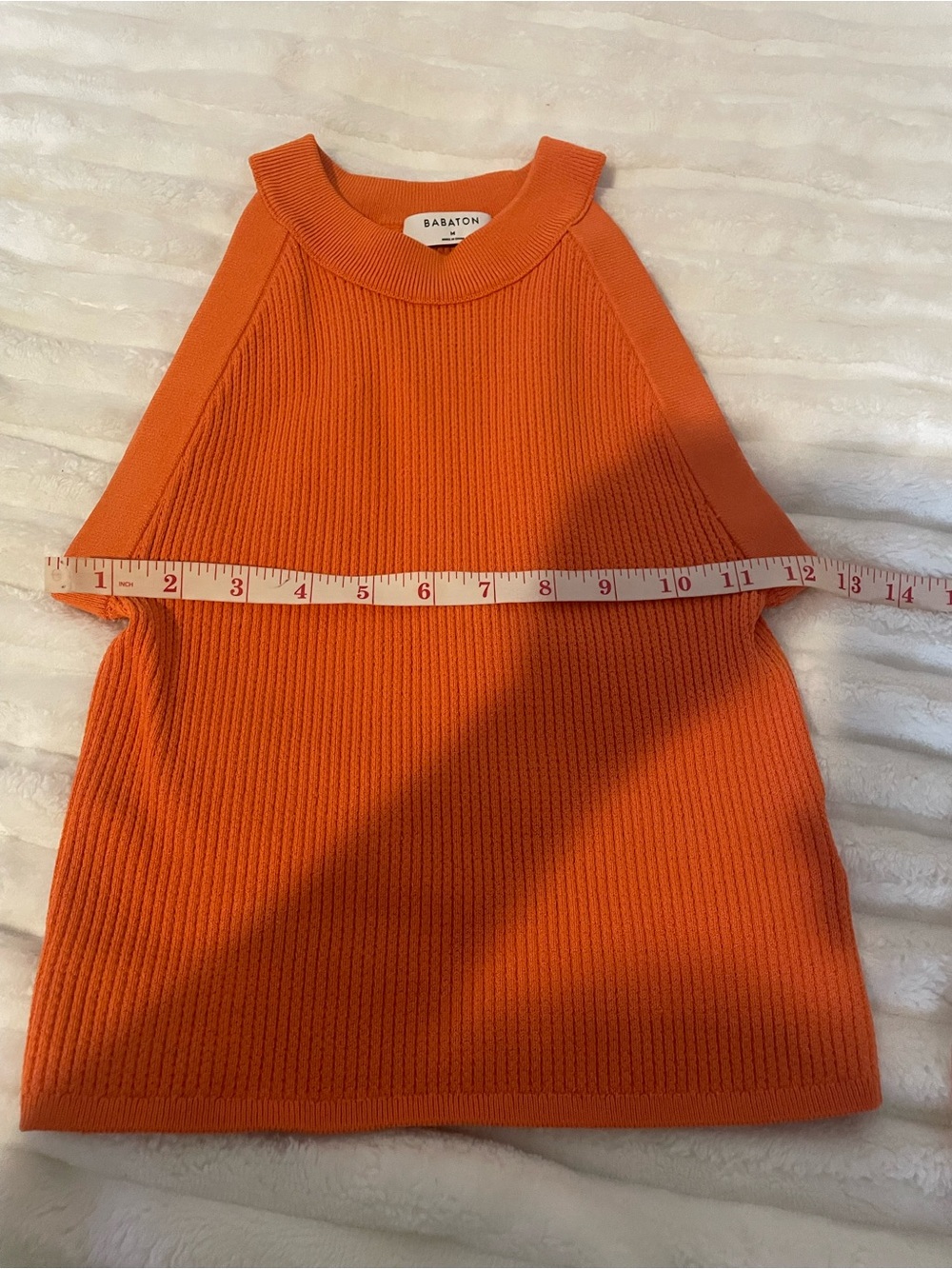Babaton Sleeveless Ribbed Tank Top - Bright Orange - Picture 4 of 8